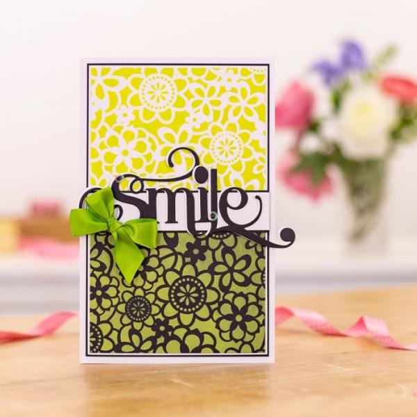 Crafters Companion -Cute Florals Background  - Stencil - Schablone