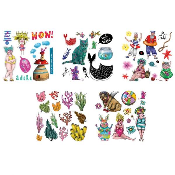 Studio Light - Designpapier  -  Die cut block Paper Elements So-Fish-Ticated nr.2