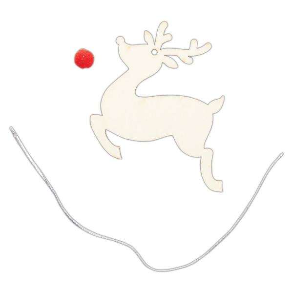 Papermania "Create Christmas Wooden Tags Santa's Reindeer" (9Stk) Holzteile