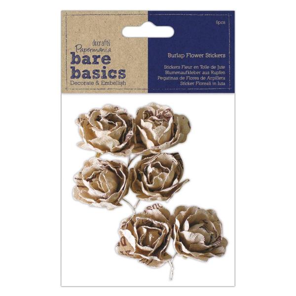 Papermania Burlap "Flowers Blousey" (6Stk) Leinenstoff