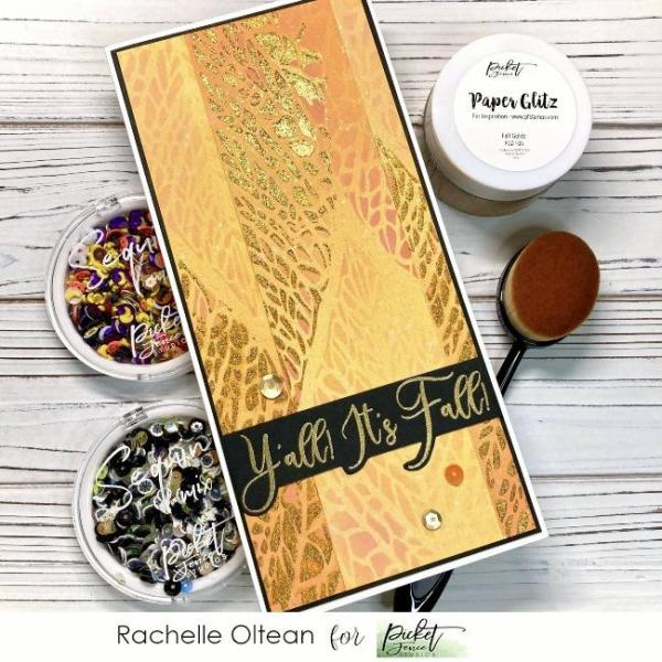 Picket Fence Studios Fancy Autumn Sentiments 4x6 Inch Clear Stamps 
