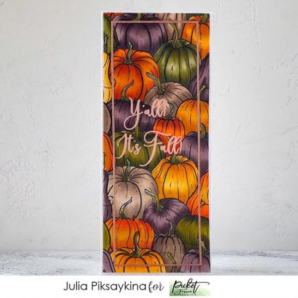 Picket Fence Studios Fancy Autumn Sentiments 4x6 Inch Clear Stamps 