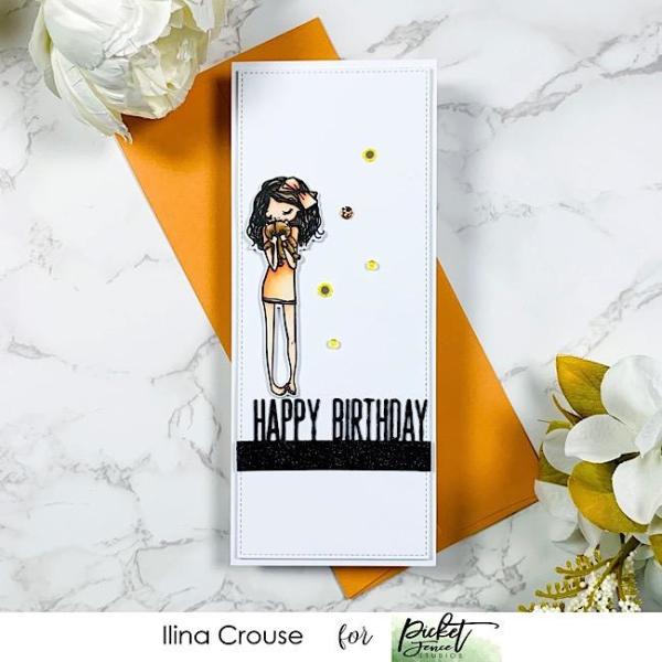 Picket Fence Studios Happy Birthday Word 2x6 Inch Topper  Die (PFSD-179)