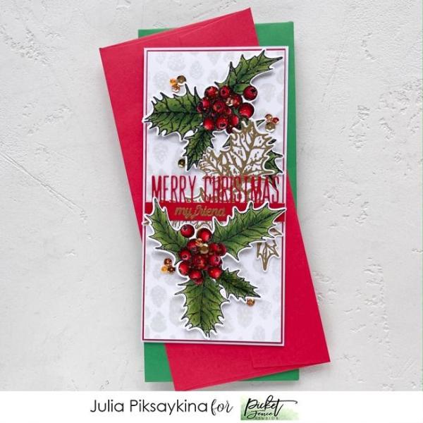 Picket Fence Studios Falling Pinecones 4x4 Inch Clear Stamps 