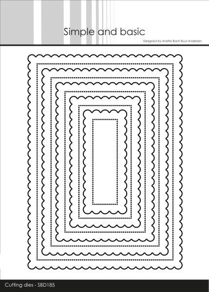 Simple and Basic " Small Pierced Scalloped Rectangles Cutting " Stanze -  Die