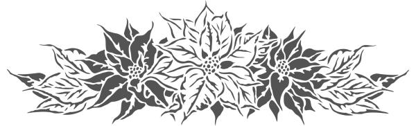 The Crafters Workshop Poinsettia Spray   Stencil - Schablone 16x6"