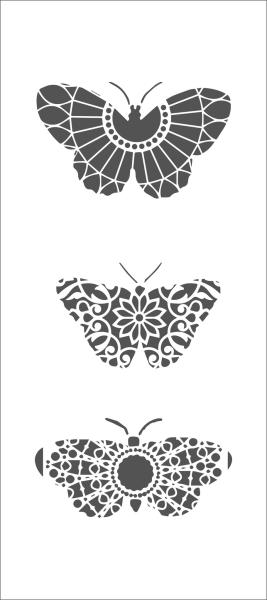 The Crafters Workshop Monarch Trio   Slimline Stencil - Schablone 4x9"