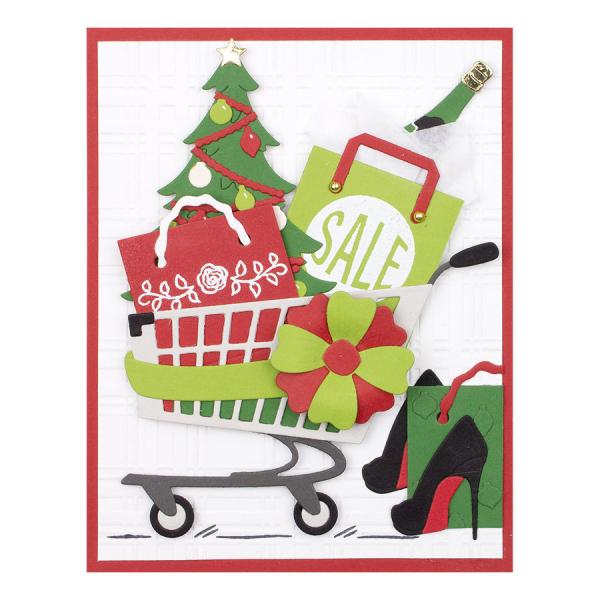 Spellbinders Die "Shopping Cart Holiday & Presents Etched" Stanzschablone
