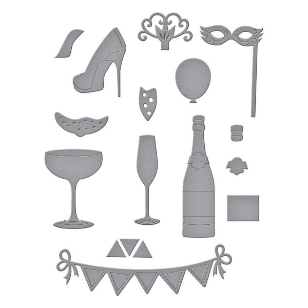 Spellbinders Die "Shopping Cart Party On! Etched" Stanzschablone