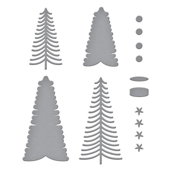 Spellbinders Die "Bottle Brush Trees Etched" Stanzschablone