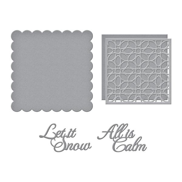 Spellbinders Die "All is Calm Word Frame Etched" Stanzschablone