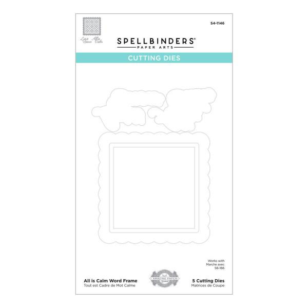 Spellbinders Die "All is Calm Word Frame Etched" Stanzschablone