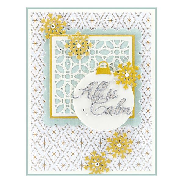 Spellbinders Die "All is Calm Word Frame Etched" Stanzschablone