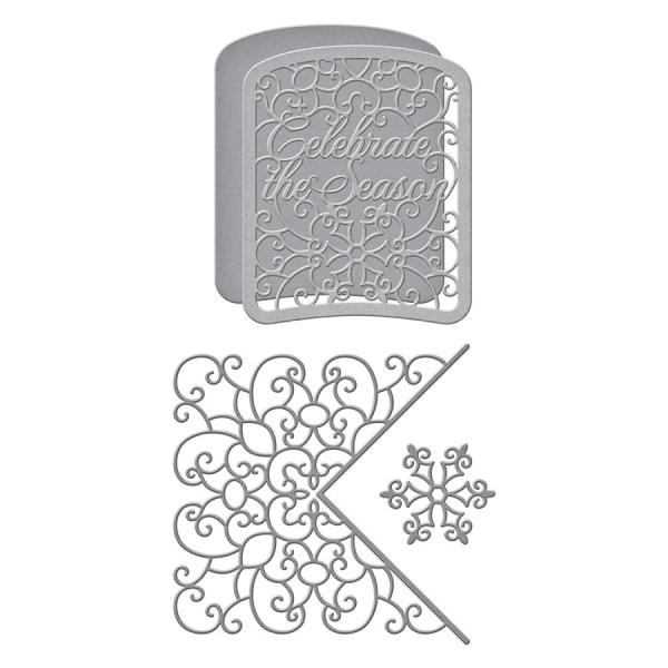 Spellbinders Die "Celebrate Scrollwork Card Builder Etched" Stanzschablone