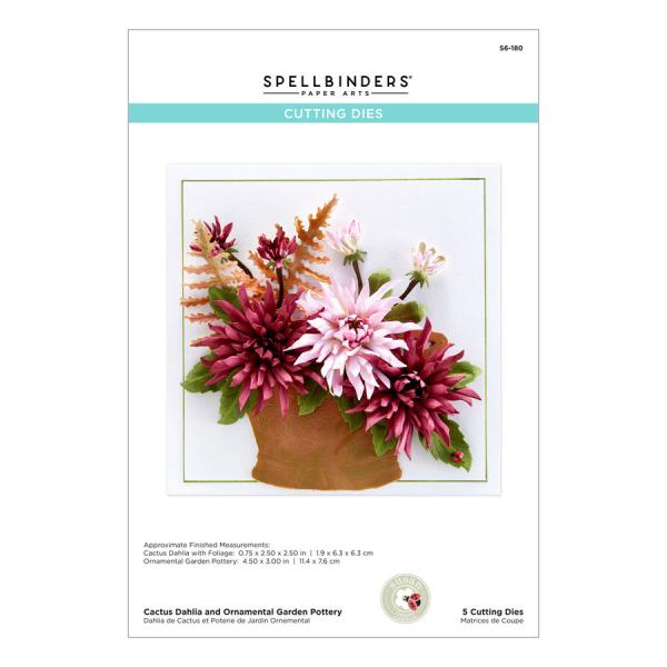 Spellbinders Die "Cactus Dahlia and Ornamental Garden Pottery Etched" Stanzschablone