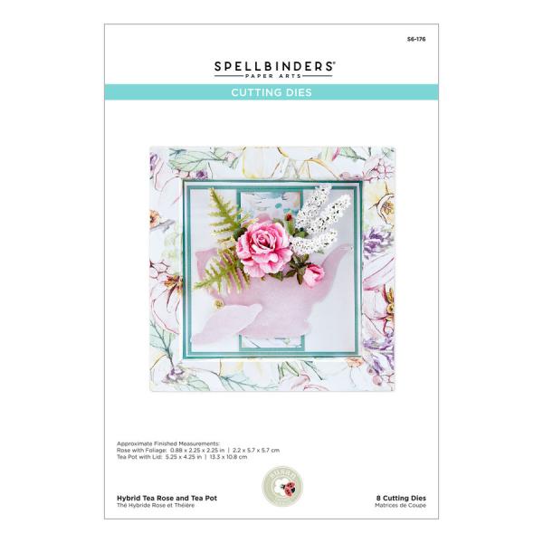 Spellbinders Die "Hybrid Tea Rose and Tea Pot Etched" Stanzschablone