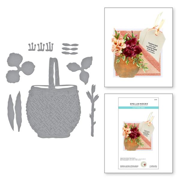 Spellbinders Die "Gladiolus and Berry Picking Basket Etched" Stanzschablone