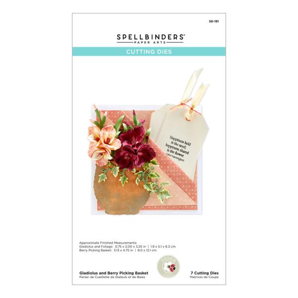 Spellbinders Die "Gladiolus and Berry Picking Basket Etched" Stanzschablone