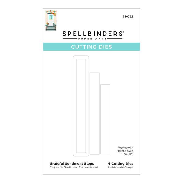 Spellbinders Die "Grateful Sentiment Steps Etched" Stanzschablone