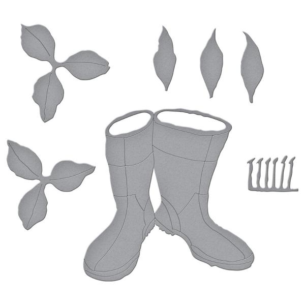 Spellbinders Die "Oriental Lily and Wellies Etched" Stanzschablone