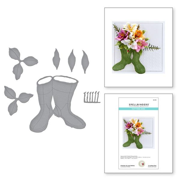 Spellbinders Die "Oriental Lily and Wellies Etched" Stanzschablone
