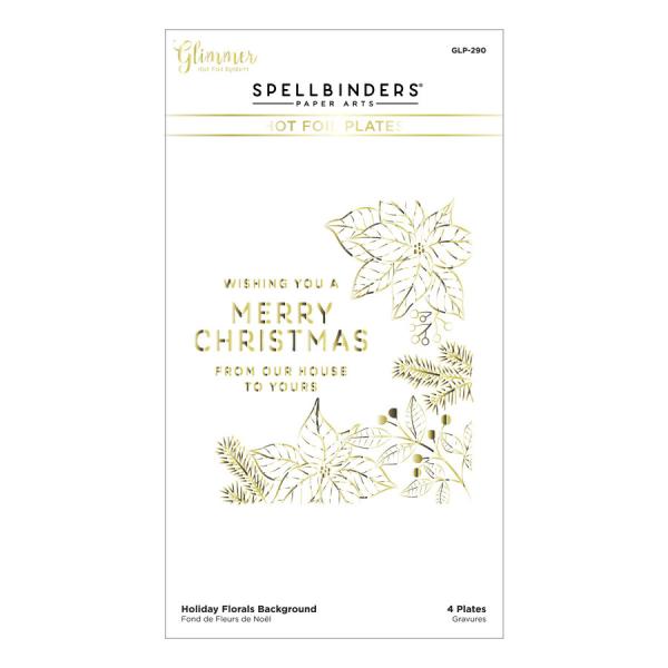 Spellbinders Hotfoil Plate - Holiday Florals Background Glimmer
