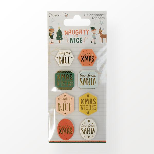 Dovecraft "Naughty or Nice Sentiment Toppers"