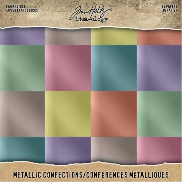 Tim Holtz - Idea Ology "Kraft-Stock 8x8 Inch Metallic Confections" - Metallic Cardstock