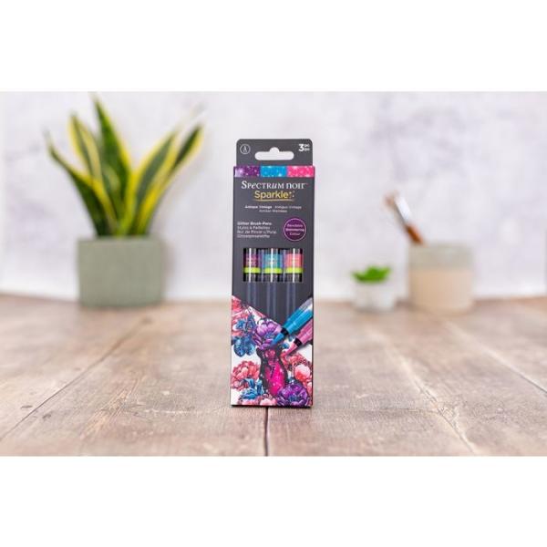 Spectrum Noir Sparkle - Glitzerstifte - Brush Pens Antique Vintage (3pcs)