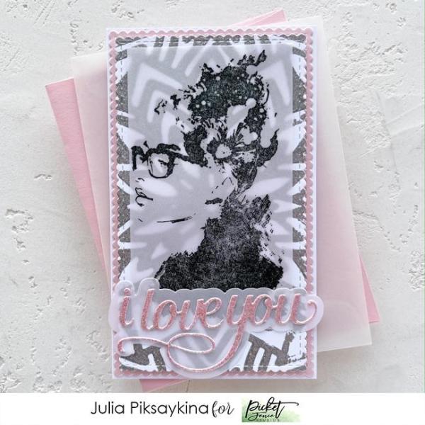Picket Fence Studios Iconic Beauty Sara 4x6 Inch Clear Stamps 
