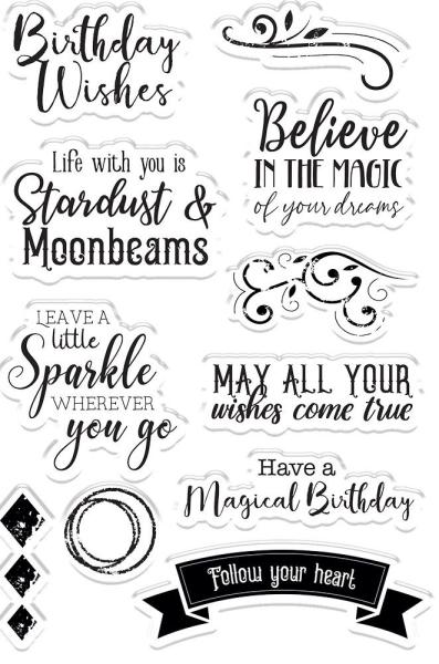 Crafters Companion - Enchanted Dreams Clear Stamps Magical Sentiments - Clear Stamps
