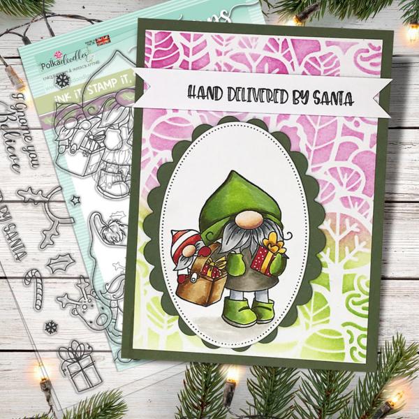 Polkadoodles Stempel "Gnome Hand Delivered" Clear Stamp-Set