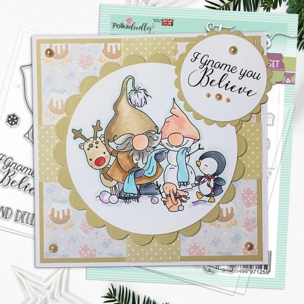 Polkadoodles Stempel "Gnome Hand Delivered" Clear Stamp-Set