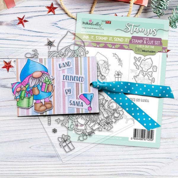 Polkadoodles Stempel "Gnome Hand Delivered" Clear Stamp-Set