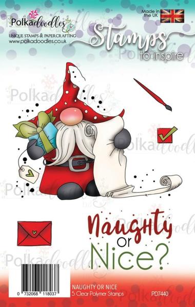 Polkadoodles Stempel "Gnome Naughty or Nice" Clear Stamp