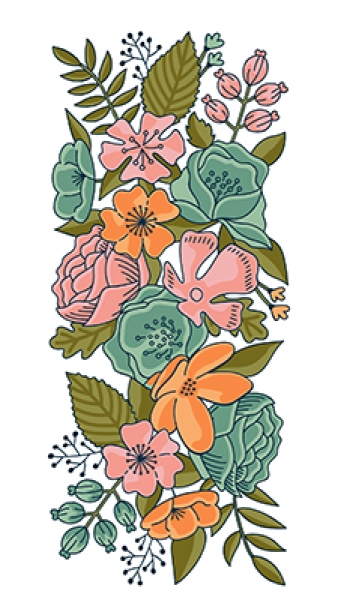 LDRS-Creative Thankful Flowers Slim Line Layering Stencils 