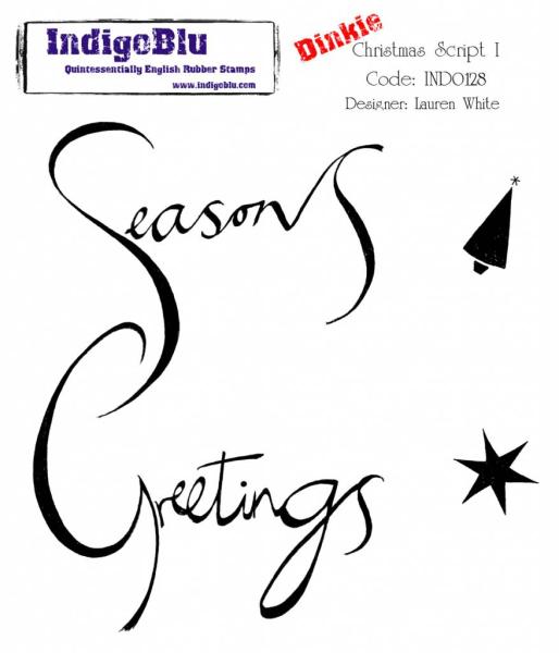 IndigoBlu "Christmas Script" A7 Rubber Stamp