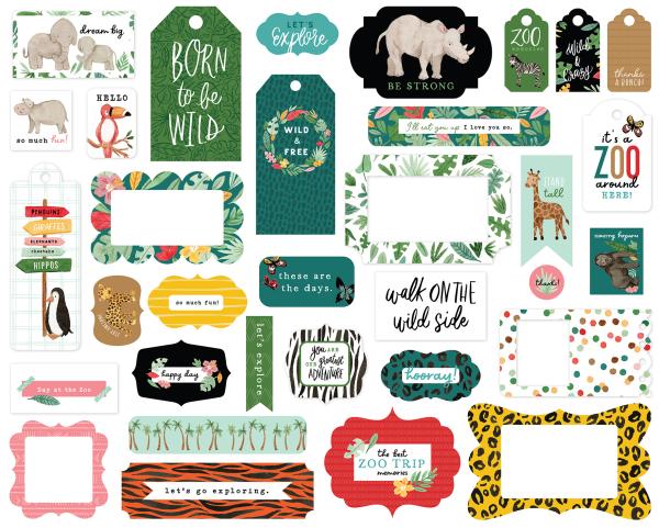 Echo Park "Animal Kingdom" Ephemera Frames & Tags