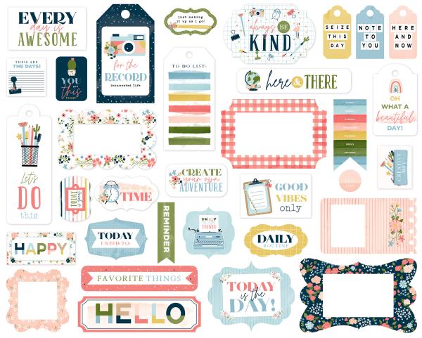 Echo Park "Day In The Life" Ephemera Frames & Tags