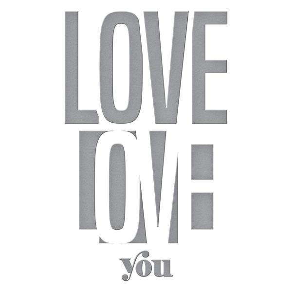 Spellbinders Die "Be Bold Color Block Love You Etched" Stanzschablone