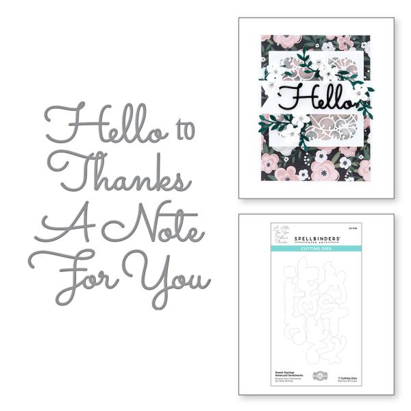 Spellbinders Die "Sweet Sayings Notecard Sentiments Etched" Stanzschablone