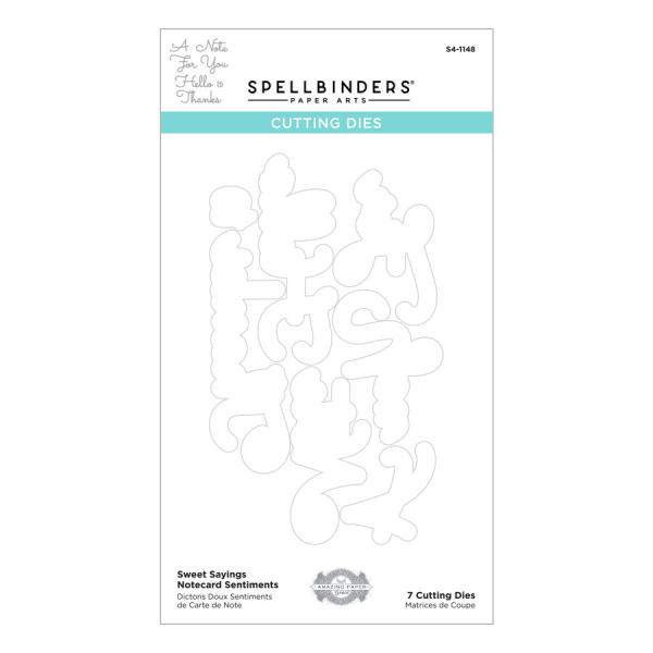 Spellbinders Die "Sweet Sayings Notecard Sentiments Etched" Stanzschablone
