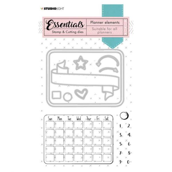 Studio Light -  Stempel mit Stanze Essentials planner Monthly calendar nr.01