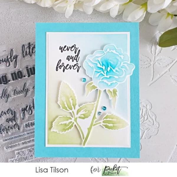 Picket Fence Studios Slim Line Blending Roses 4x10 Inch Stencil - Schablone