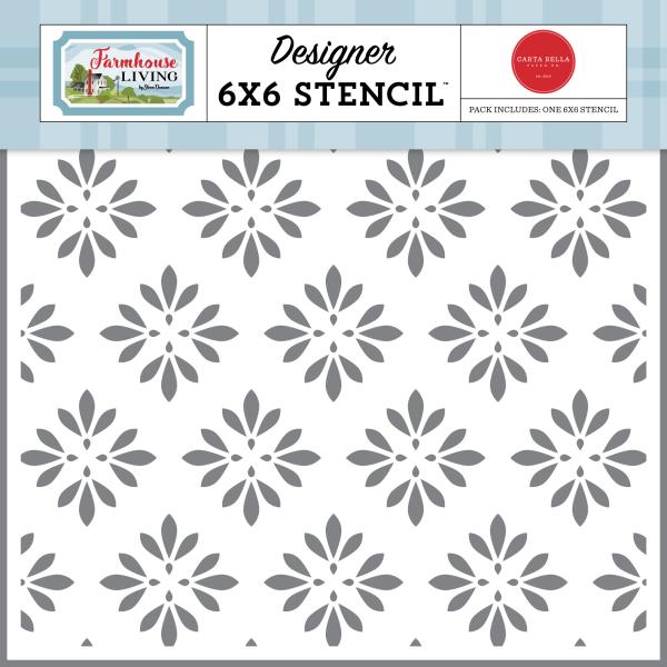 Carta Bella "Country Floral" Stencil - Schablone 6x6"