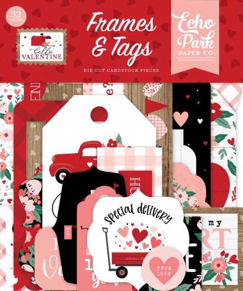 Echo Park "Hello Valentine" Ephemera Frames & Tags
