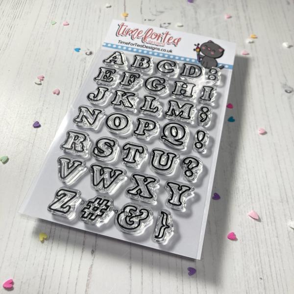 Time For Tea Clear Stamps Designs Outline Alpha 