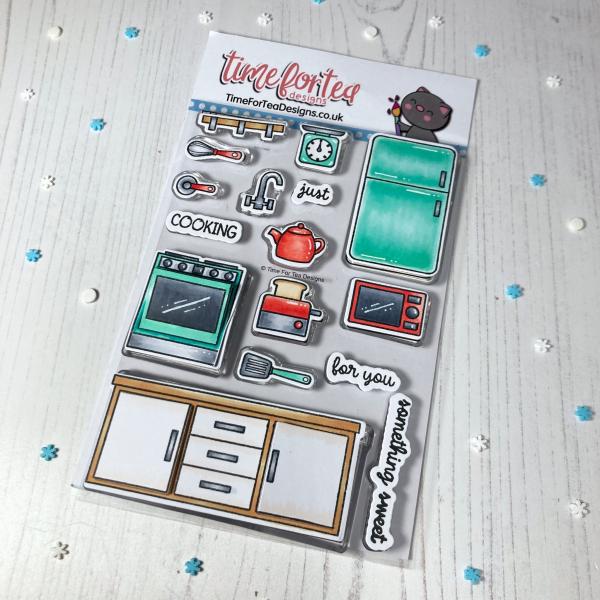 Time For Tea Clear Stamps Baked With Love Kitchen Add On 