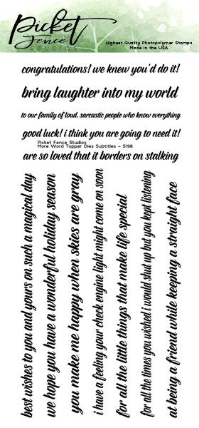 Picket Fence Studios More Word Topper  Clear Stamps 