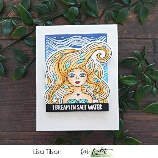 Picket Fence Studios Pisces Girl Clear Stamps 